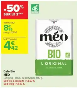 Carrefour Contact Café bio meo offre