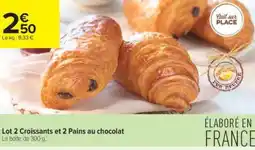 Carrefour Contact Lot 2 croissants et 2 pains au chocolat offre