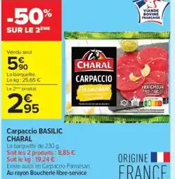 Carrefour Contact Carpaccio basilic charal offre