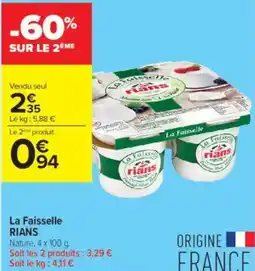 Carrefour Contact La faisselle rians offre