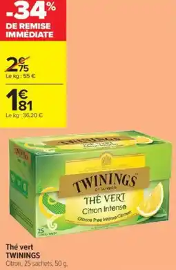 Carrefour Contact Thé vert twinings offre