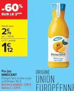 Carrefour Contact Pur jus innocent offre
