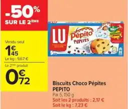 Carrefour Contact Biscuits choco pépites pepito offre