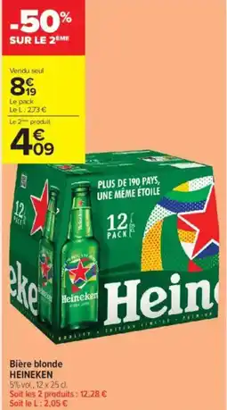 Carrefour Contact Bière blonde heineken offre
