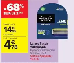 Carrefour Contact Lames rasoir wilkinson offre