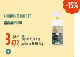 La Vie Claire Croquants olive et romarin bio offre