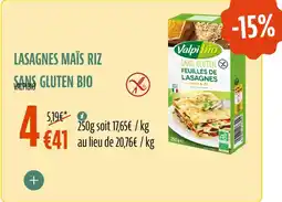 Lasagnes maïs riz sans gluten bio