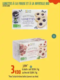 La Vie Claire Lunettes à la fraise et à la myrtille bio offre
