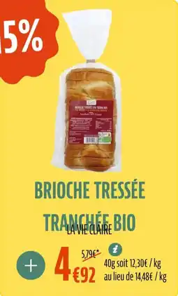 Brioche tressée tranchee bio