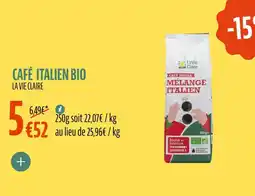 La Vie Claire Café italien bio offre