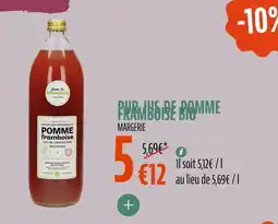 La Vie Claire Pur jus de pomme pramboise bio offre