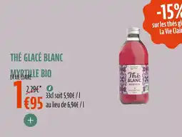 La Vie Claire Thé glacé blanc myrtille bio offre