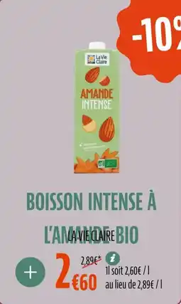 La Vie Claire Boisson intense à l'amande bio offre
