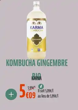 La Vie Claire Kombucha gingembre bio offre