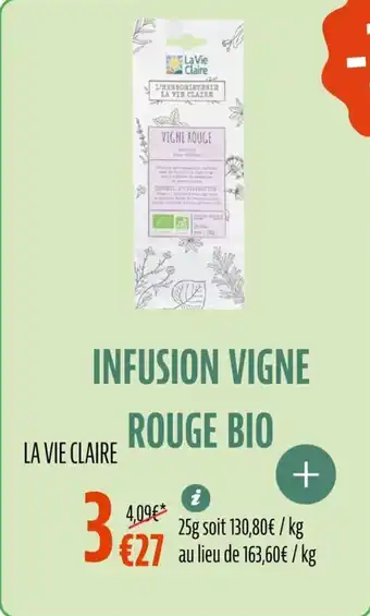 La Vie Claire Infusion vigne rouge bio offre