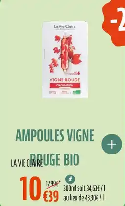 La Vie Claire Ampoules vigne rouge bio offre