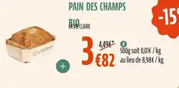 La Vie Claire Pain des champs bio offre