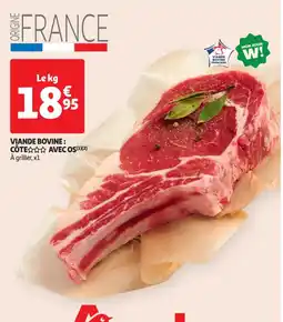 Auchan Supermarché Viande bovine côte avec os offre