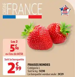 Auchan Supermarché Fraises rondes offre