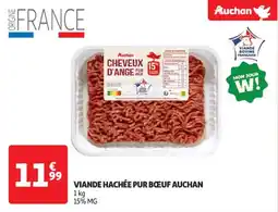 Auchan Supermarché Viande hachée pur bœuf auchan offre