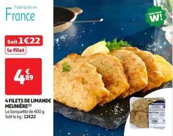 Auchan Supermarché 4 filets de limande meunière offre