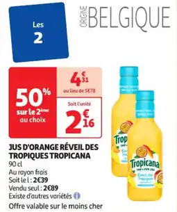 Auchan Supermarché Jus d'orange réveil des tropiques tropicana offre