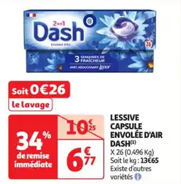 Auchan Supermarché Lessive capsule envolée d'air dash offre