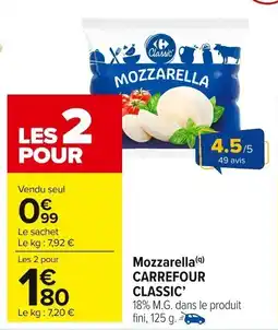Carrefour Market Mozzarella carrefour classic offre