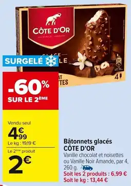 Carrefour Market Bâtonnets glacés côte d'or offre