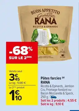 Carrefour Market Pâtes farcies rana offre