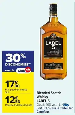 Carrefour Market Blended scotch whisky label 5 offre