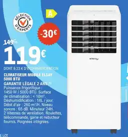 E.Leclerc Climatiseur mobile elsay 5000 btu offre