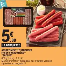 E.Leclerc Assortiment 12 saucisses façon charcutière socopa offre