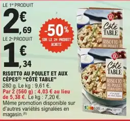 E.Leclerc Risotto au poulet et aux cèpes côté table offre