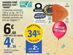 E.Leclerc Saumon fumé norvège asc mowi offre