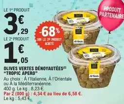E.Leclerc Olives vertes dénoyautées tropic apero offre