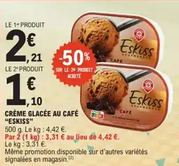 E.Leclerc Crème glacée au café eskiss offre