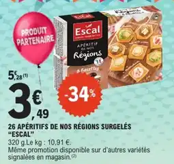 E.Leclerc 26 apéritifs de nos régions surgelés escal offre