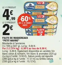 E.Leclerc Filets de maquereaux petit navire offre