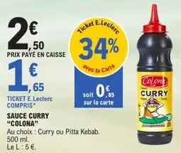 E.Leclerc Sauce curry colona offre