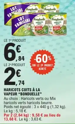 E.Leclerc Haricots cuits à la vapeur bonduelle offre