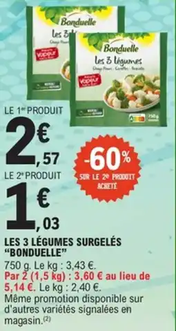 E.Leclerc Les 3 légumes surgelés bonduelle offre