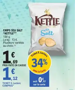 E.Leclerc Chips sea salt kettle offre