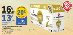 E.Leclerc Lot de 100 capsules de café plantation offre