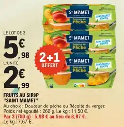 E.Leclerc Fruits au sirop saint mamet offre