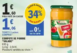 E.Leclerc Compote de pomme valade offre