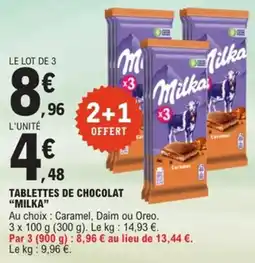 E.Leclerc Tablettes de chocolat milka offre