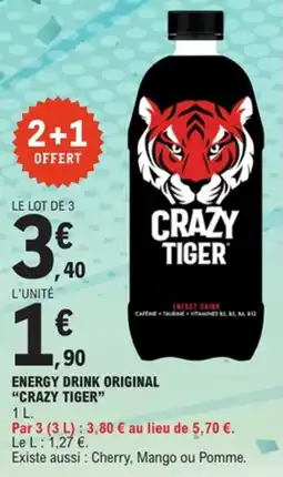 E.Leclerc Energy drink original crazy tiger offre