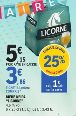 E.Leclerc Bière neipa licorne offre