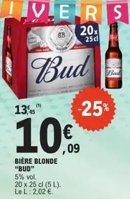E.Leclerc Bière blonde bud offre
